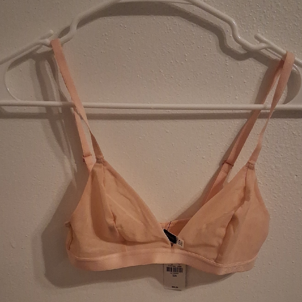 Express Cream Triangle Bralette with Adjustable Straps